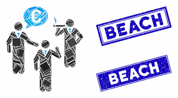 欧洲人讨论马赛克和划痕矩形图片下载