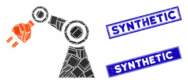 工业机器人马赛克和遇险矩形图片下载