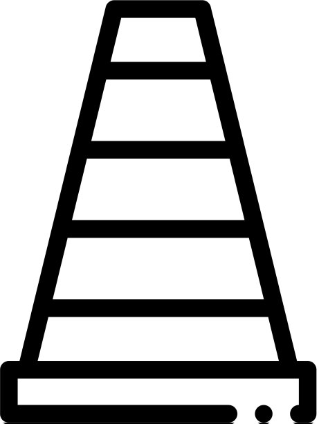 道路圆锥图标轮廓图片下载