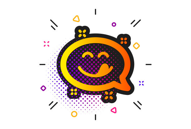 美味的微笑图标表情符号与舌头的手势图片下载