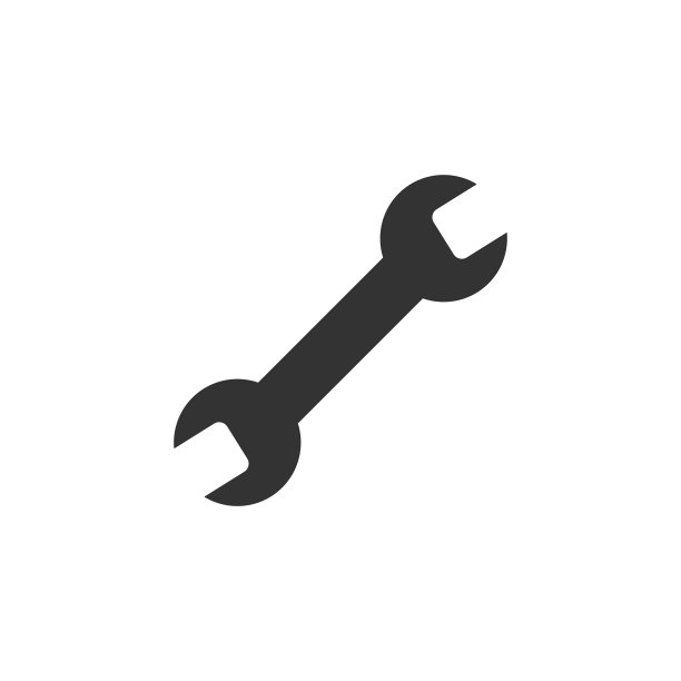 扳手图标在平式扳手键上的白色图片下载