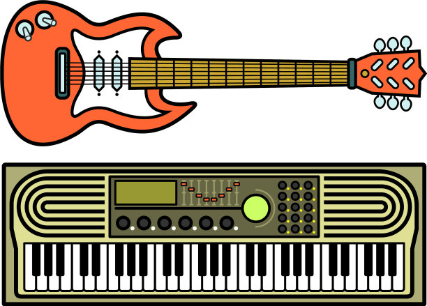 乐器多彩的音乐背景图片下载