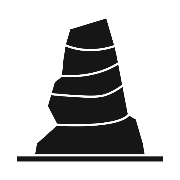 孤立对象道路和锥形标志web元素图片下载