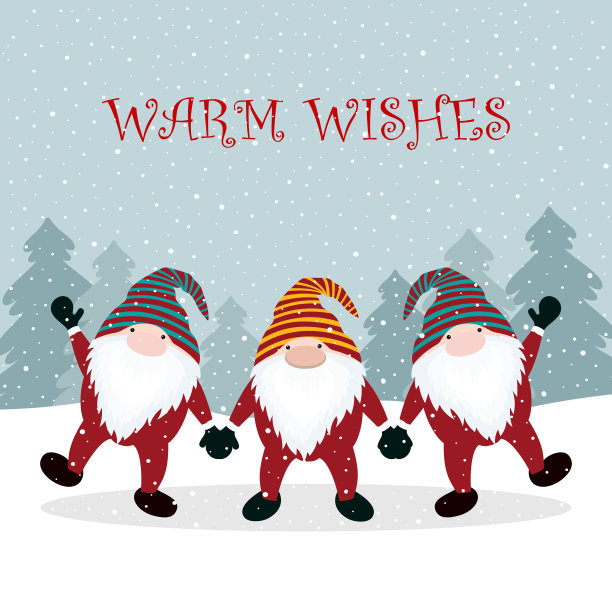 圣诞贺卡与侏儒图片下载