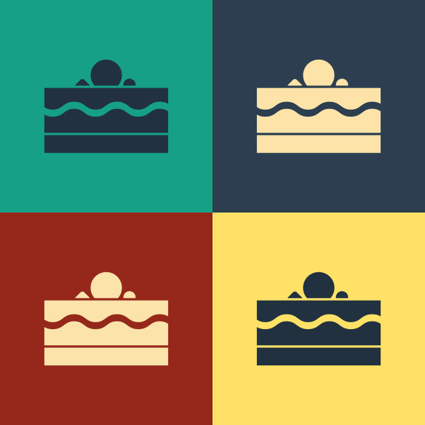 颜色蛋糕图标孤立的颜色背景图片下载