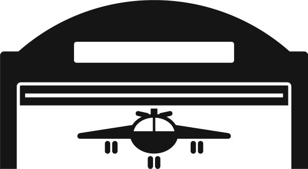 飞机机库图标简单的风格图片下载