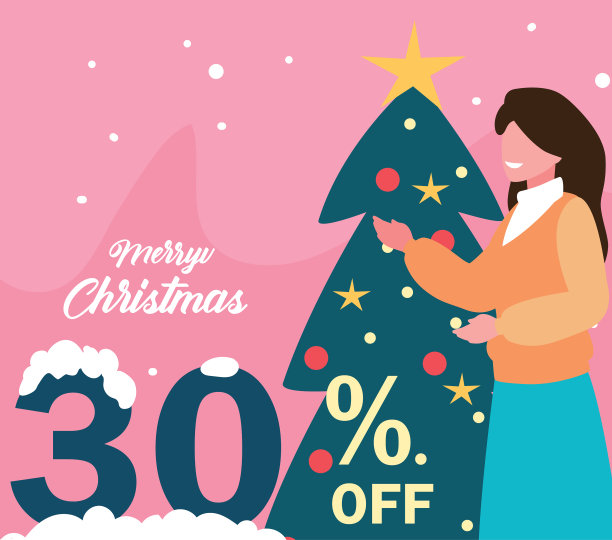 圣诞节促销和冬季打折图片下载