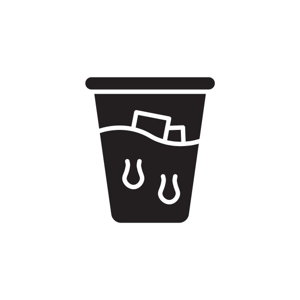 扁平黑色字形果汁图标Logo元素图片下载
