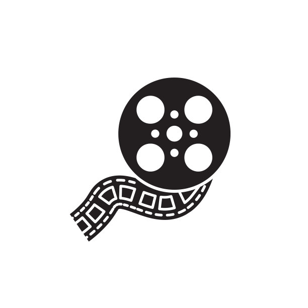 平黑色象形文字胶片卷轴图标标志元素图片下载