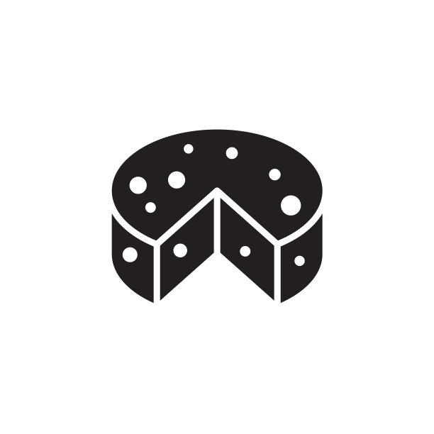 扁平字形黑色奶酪轮图标Logo元素图片下载