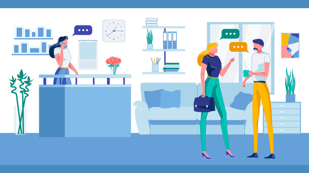 公司员工及访客的接待图片下载