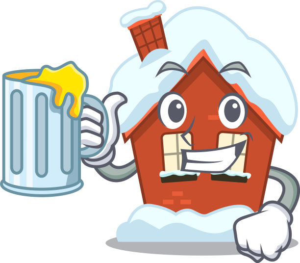 吉祥物冬屋一卡通孤立抱图片下载