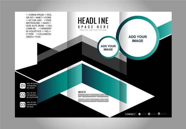 三折披萨店宣传册模板设计图片下载
