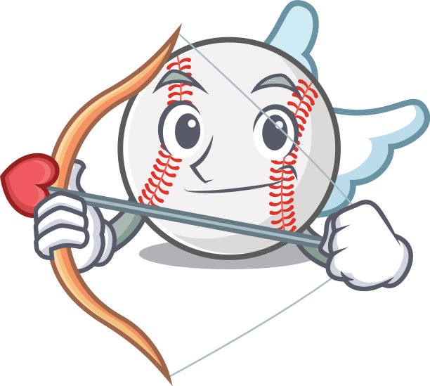 卡通棒球与一个人物丘比特图片下载