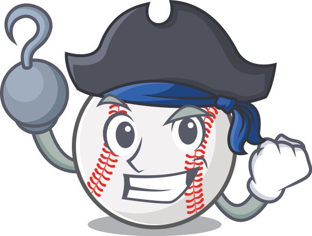 卡通棒球与角色海盗图片下载