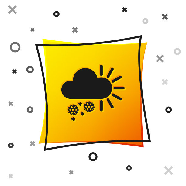 黑色多云与雪图标孤立在白色图片下载