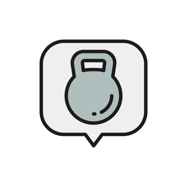 在语音气泡中表示重量的壶铃图片下载