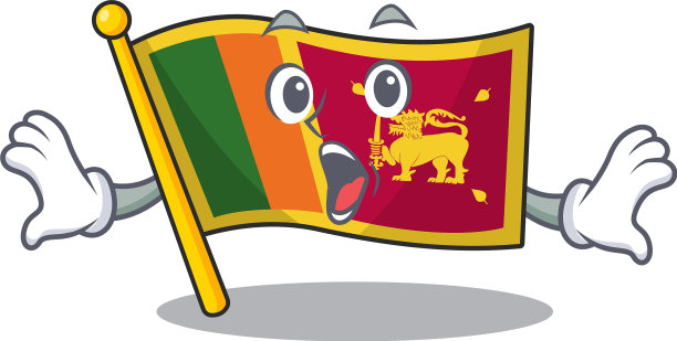 卡通旗帜斯里兰卡孤立的人物图片下载