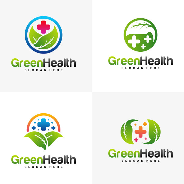 设定自然健康标志设计理念健康图片下载