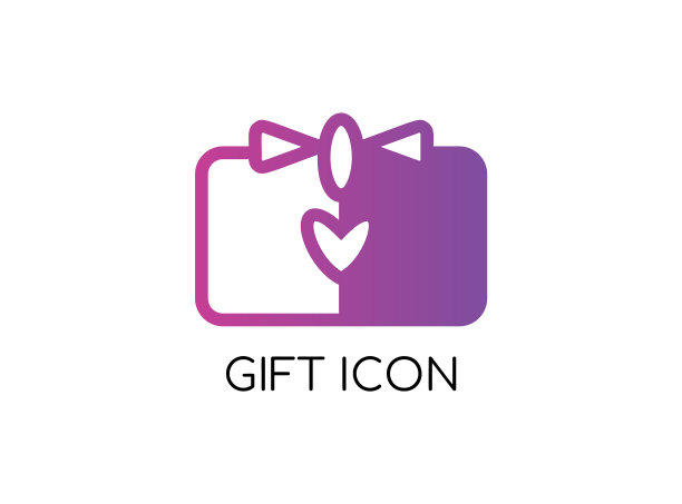 紫色可爱的礼物图标孤立图片下载