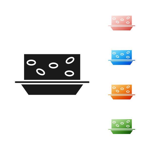 黑色牛轧糖与坚果图标孤立在白色图片下载