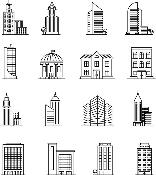 线条建筑城市建筑摩天大楼图片下载