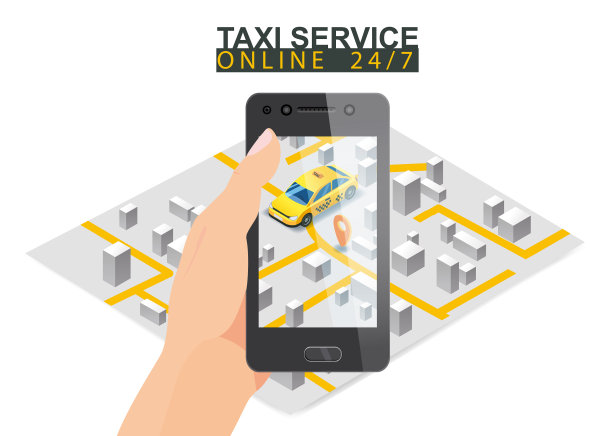 汽车共享等距手持智能手机屏幕图片下载