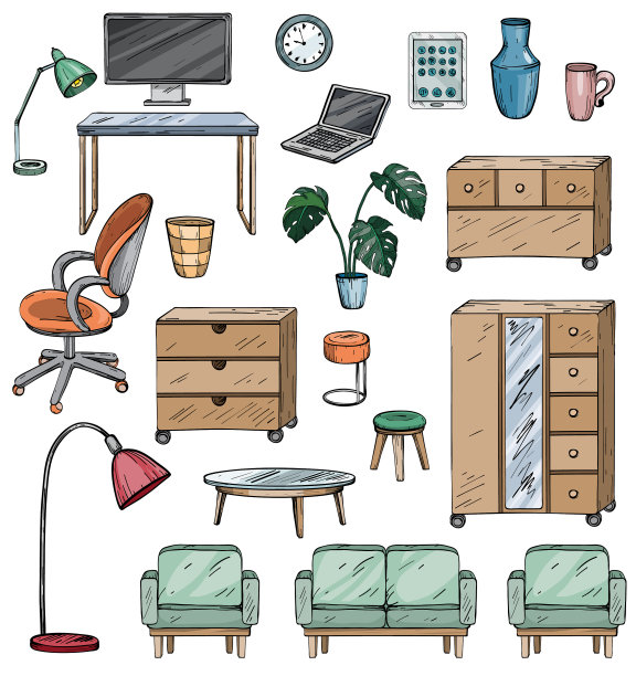 为办公室和办公场所设置家具图片下载