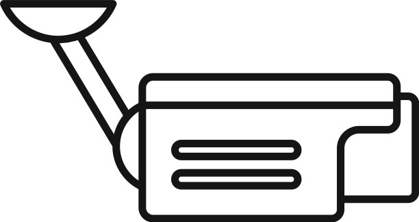 户外安全摄像头图标轮廓风格图片下载