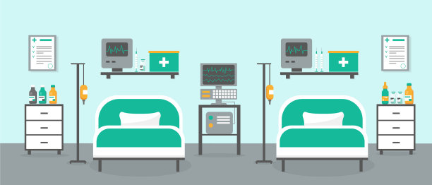 有两张床的强化治疗室图片下载