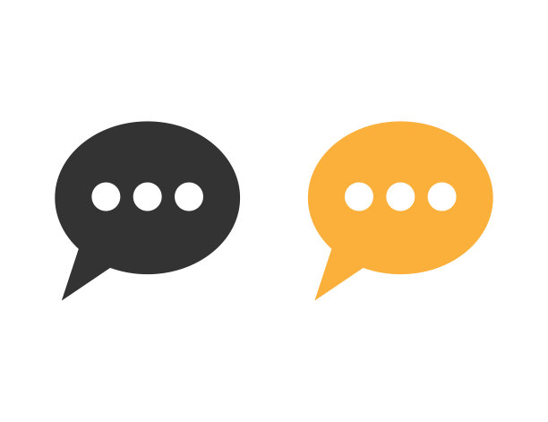 黑色和橙色的信息图标。聊天泡沫的象征。谈话或言语符号在扁平的现代设计。独立文本插图按钮。消息传递的对话模板。向量EPS 10。图片下载