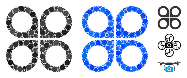 空中无人机马赛克图标球物品图片下载