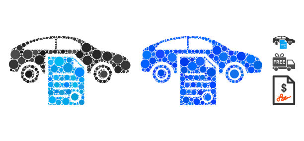 汽车销售合同组成图标圆点图片下载