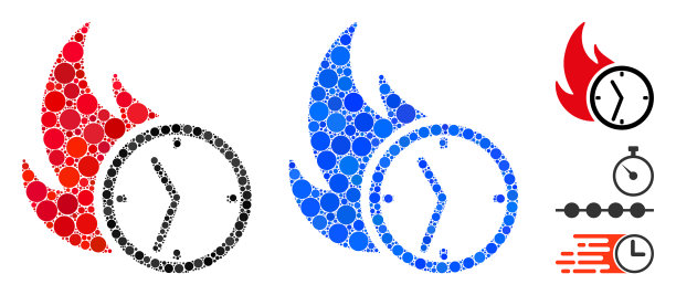 最后期限燃烧时钟组成图标圆图片下载