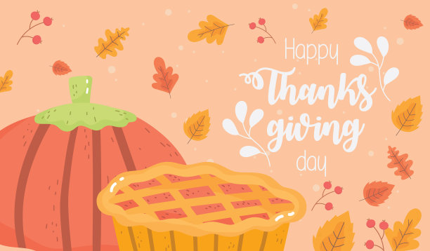 感恩节南瓜和蛋糕秋天快乐图片下载