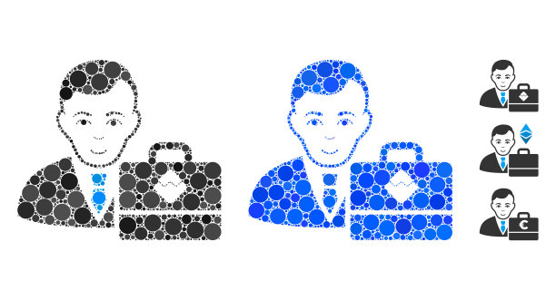 波浪会计马赛克圆形圆点图标图片下载