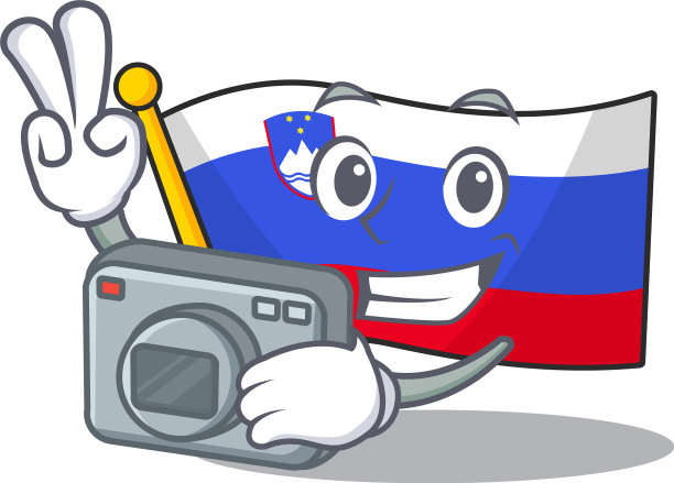 卡通旗帜斯洛文尼亚孤立的人物图片下载