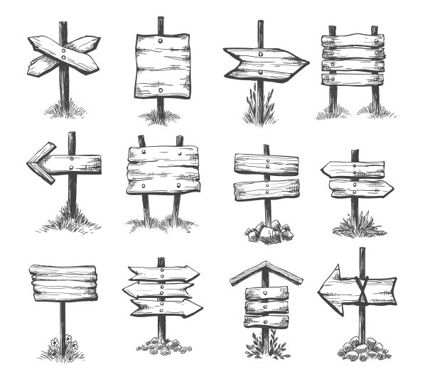 涂鸦方向标志图片下载