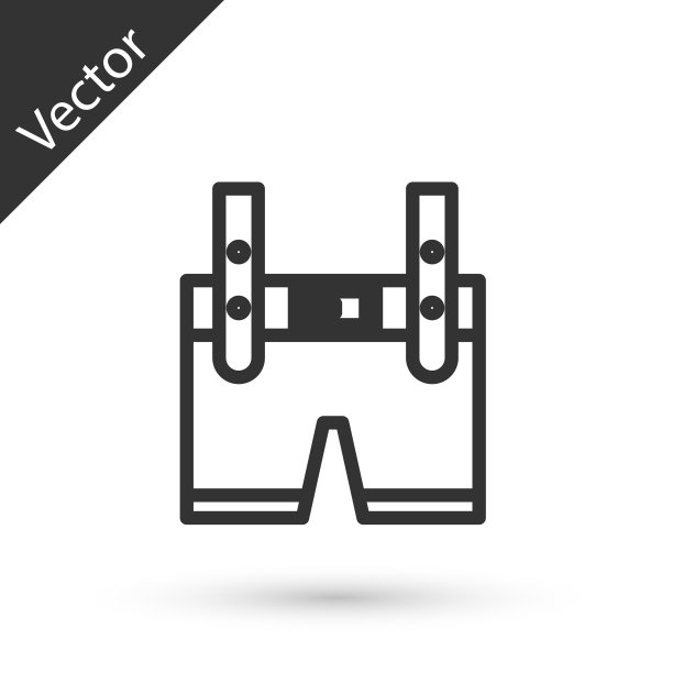 灰色线皮短裤图标孤立在白色图片下载