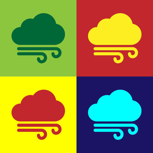 颜色风天气图标孤立的颜色图片下载