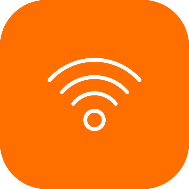 Wifi信号图标与白色背景图片下载