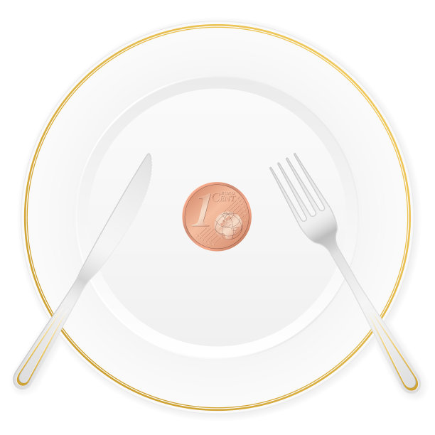 盘子和一欧元图片下载