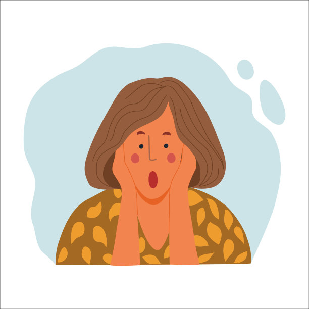 女性情感肖像手绘平画风图片下载