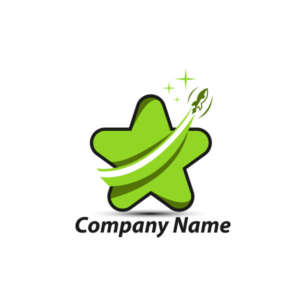 星标志与火箭抽象星颜色图标图片下载