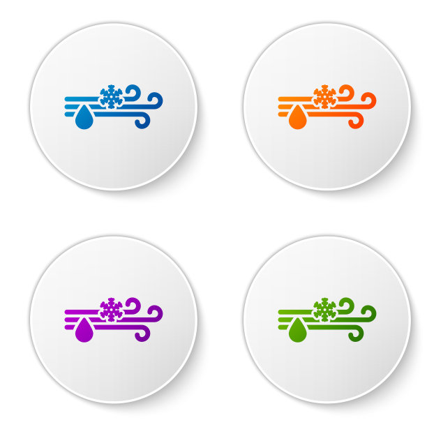 色彩风雨与雪的图标隔绝上图片下载