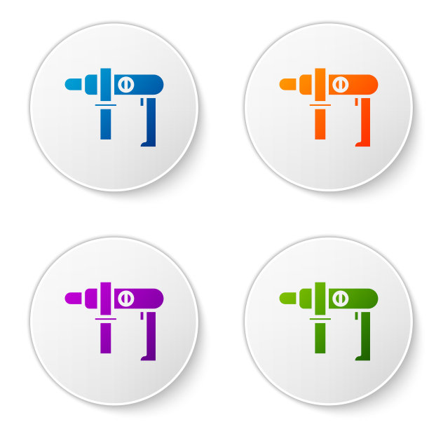 彩色电钻图标隔离上图片下载