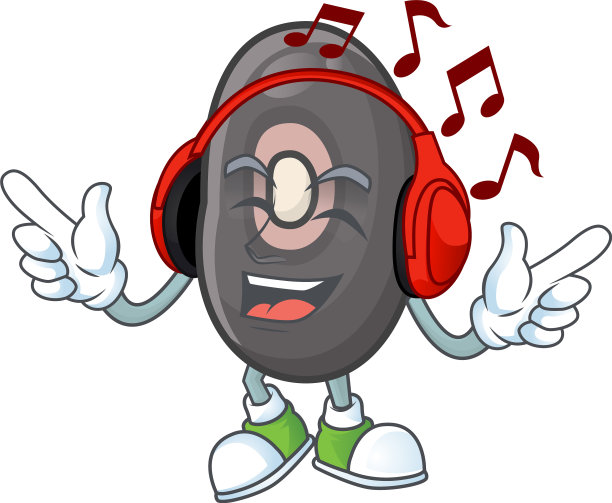 唱歌和听音乐黑豆卡通图片下载