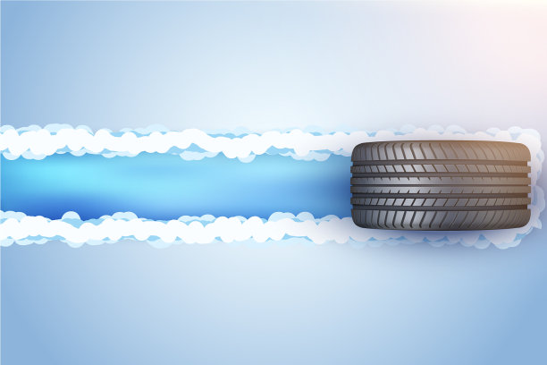 汽车轮胎在雪地和冰上图片下载