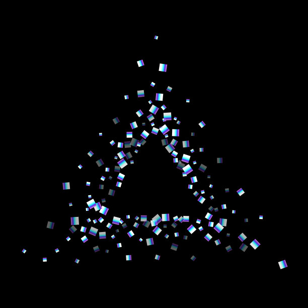 彩虹般闪亮的长方形五彩纸屑图片下载