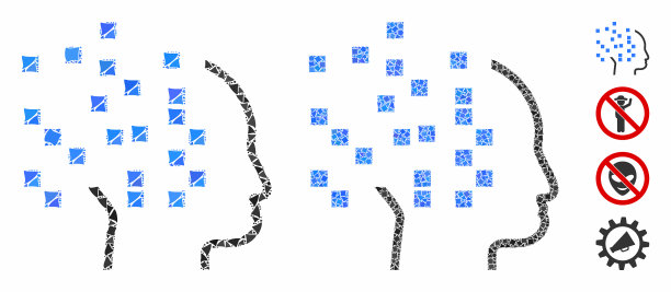 数字马赛克图标不相等的项目图片下载